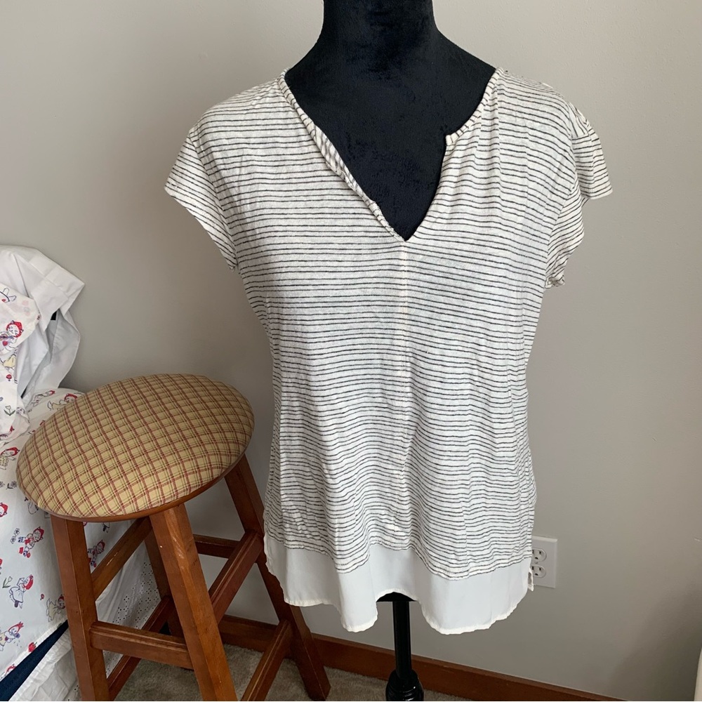 Striped V-Neck Women's Top
